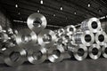 Roll of steel sheet in factory Royalty Free Stock Photo