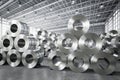 Roll of steel sheet in factory Royalty Free Stock Photo