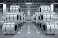 Roll of steel sheet in factory Royalty Free Stock Photo