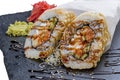 Roll tempura spicy chicken and avocado