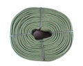 Roll thick green nylon rope isolated on white background Royalty Free Stock Photo