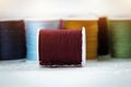 The roll of thread on background,needlework,craft,sewing and tailoring Royalty Free Stock Photo