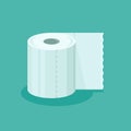 Roll of toilet paper flat style icon. Vector illustration. Royalty Free Stock Photo