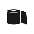 Roll of toilet paper icon in flat style isolated on white background. Vector illustration Royalty Free Stock Photo