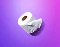 A roll of toilet paper overhead view Royalty Free Stock Photo