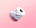 A roll of toilet paper overhead view Royalty Free Stock Photo