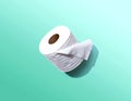 A roll of toilet paper overhead view Royalty Free Stock Photo