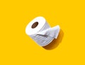 A roll of toilet paper overhead view Royalty Free Stock Photo