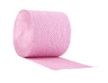 Roll of toilet pink paper isolated on white background Royalty Free Stock Photo