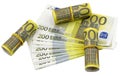 Roll of two hundred euro banknotes with a rubber band Royalty Free Stock Photo