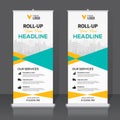 Roll up banner design template, abstract background, pull up design, x-banner, rectangle size.