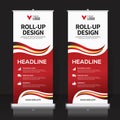 Roll up banner design template, abstract background, pull up design, x-banner, rectangle size.