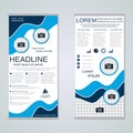 Modern roll-up business banners vector template