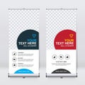 Roll up banner design template, vertical, corporate background, pull up design, modern retractable banner, rectangle size.