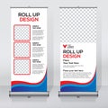 Roll up banner design template, abstract background, pull up design, modern x-banner, rectangle size. Royalty Free Stock Photo