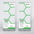 Roll up banner design template, vertical, abstract background, pull up design, modern x-banner, rectangle size.