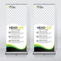 Roll up banner design template, vertical, abstract background, pull up design, modern x-banner, rectangle size.