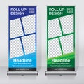 Roll up banner design template, vertical, abstract background, pull up design, modern x-banner, rectangle size.