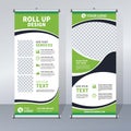 Roll up banner design template, vertical, abstract background, pull up design, modern x-banner, rectangle size.