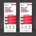 Roll up banner design template, vertical, abstract background, pull up design, modern x-banner, rectangle size.