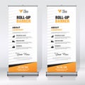 Roll up banner design template, vertical, abstract background, pull up design, modern x-banner, rectangle size.