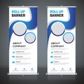 Roll up banner design template, vertical, abstract background, pull up design, modern x-banner, rectangle size. Royalty Free Stock Photo