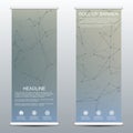 Roll-up banner for presentation and publication. Medicine, science, technology and business templates. Structure of molecular part Royalty Free Stock Photo