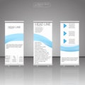 Roll up banner stand. Vector. Business brochure flyer design.Business brochure flyer. Blue color. Royalty Free Stock Photo