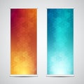 Roll up banner stands with abstract geometric background of hexagons pattern. Hi-tech digital background. Vector Royalty Free Stock Photo