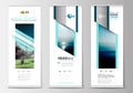 Roll up banner stands, flat design, abstract geometric templates, modern business layouts, corporate vertical vector Royalty Free Stock Photo