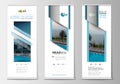 Roll up banner stands, flat design, abstract geometric templates, modern business layouts, corporate vertical vector Royalty Free Stock Photo