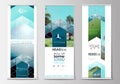 Roll up banner stands, flat design, abstract geometric templates, modern business layouts, corporate vertical vector Royalty Free Stock Photo