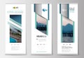 Roll up banner stands, flat design, abstract geometric templates, modern business layouts, corporate vertical vector Royalty Free Stock Photo