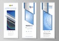 Roll up banner stands, flat design templates, abstract geometric minimalist style, business concept, corporate vertical Royalty Free Stock Photo