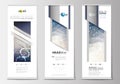 Roll up banner stands, flat design templates, geometric style, business concept, corporate vertical vector flyers. DNA Royalty Free Stock Photo