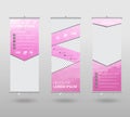 Roll Up Banner template and info graphics stand design, advertisement, display, business flyer, polygon background. vector