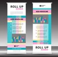Roll up banner template, stand design, Pull up, display, advertisement, business flyer, poster, presentation, corporate
