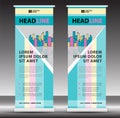 Roll up banner template, stand design, Pull up, display, advertisement, business flyer, poster, presentation, corporate