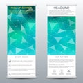 Roll-up banner templates for presentation and publication molecular structure of dna and neurons background vector