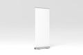 Roll-Up Banner White Blank 3D Rendering Mockup Royalty Free Stock Photo