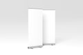 Roll-Up Banner White Blank 3D Rendering Mockup Royalty Free Stock Photo