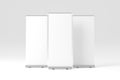 Roll-Up Banner White Blank 3D Rendering Mockup Royalty Free Stock Photo