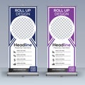 Roll up banner design template, vertical, abstract background, pull up design, modern x-banner, rectangle size.