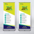 Roll up banner design template, vertical, abstract background, pull up design, modern x-banner, rectangle size. Royalty Free Stock Photo