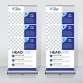 Roll up banner design template, vertical, abstract background, pull up design, modern x-banner, rectangle size.