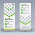 Roll up banner design template, vertical, abstract background, pull up design, modern x-banner, rectangle size.