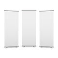 Roll up display stand screen white poster template. Blank stand roll-up banner Royalty Free Stock Photo