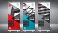 Roll-up template, design 85x200 cm - modern office buildings Royalty Free Stock Photo