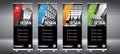 Roll-up templates 85x200 cm - modern office buildings, skyscrapers Royalty Free Stock Photo