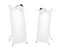 Roll up x-stand banner illustration Royalty Free Stock Photo